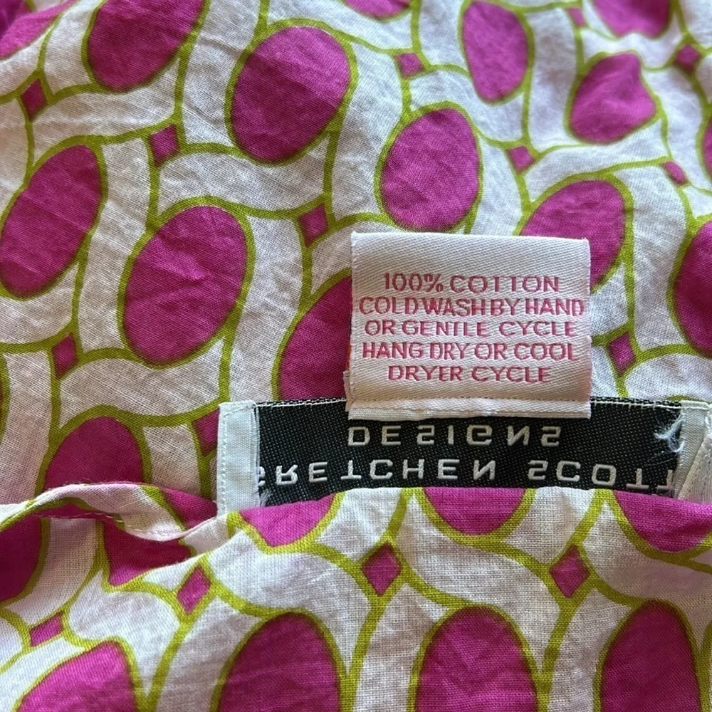 Gretchen Scott Designs Tunic Swim Coverup Dress Pink White Green Sz M - Picture 9 of 12